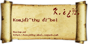 Komjáthy Ábel névjegykártya