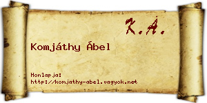 Komjáthy Ábel névjegykártya